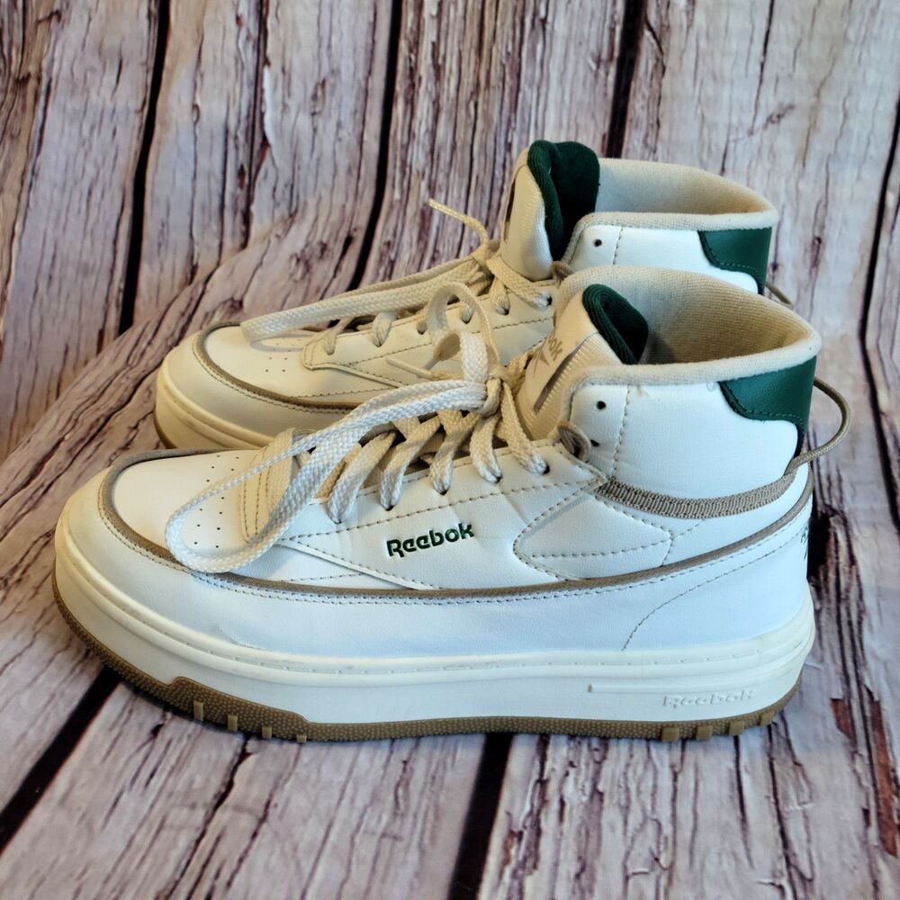 Reebok Club C Geo Mid Womens Sz 9 Sneakers Stacked Midsole White Green Galaxy 11
